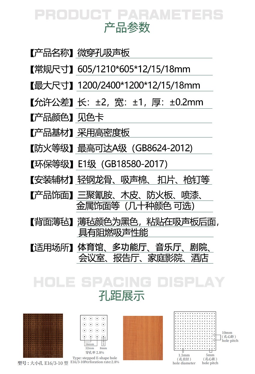 微穿孔吸音板參數
