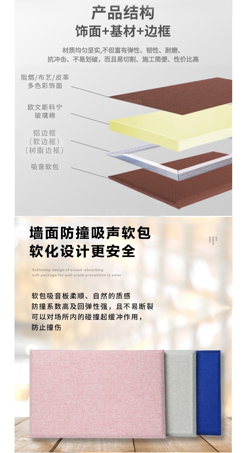 墻面軟包吸音板產(chǎn)品結(jié)構(gòu) 墻面軟包吸音板產(chǎn)品結(jié)構(gòu)